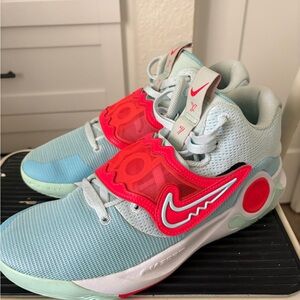 Nike Mens Light Blue & Neon Basketball Shoes.
